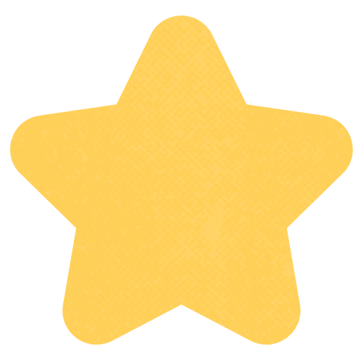 Gelbes Stern-Symbol auf transparentem Hintergrund
